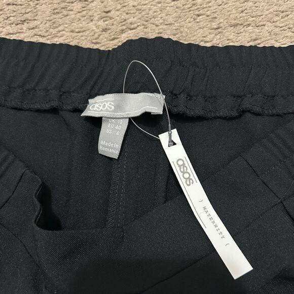 ASOS Black Maternity Pleated Dress Pant Size 8 - 25” Inseam With Tags - Picture 4 of 5